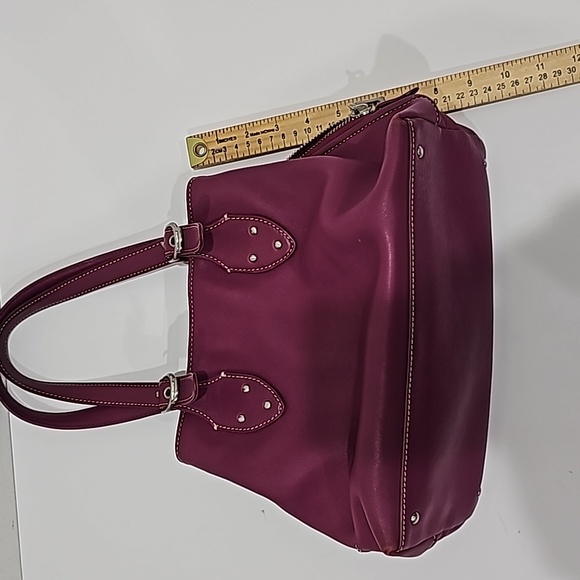 Cole Haan leather purple pink Satchel/shoulder handbag bag multiple compartments - Picture 6 of 16